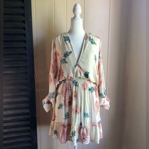 LOVESTITCH Floral Dress NWT Dusty Rose, Sage, Cream Size Medium